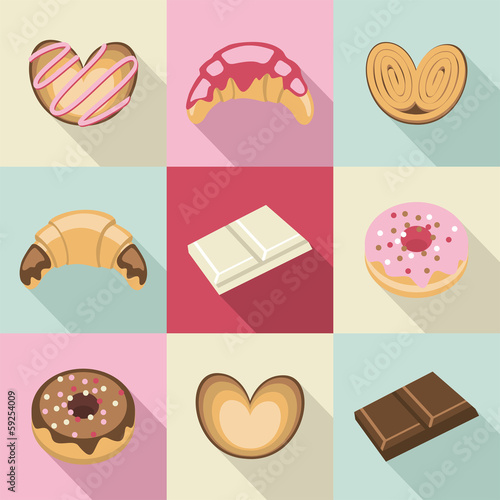 Dulces y bollos vintage