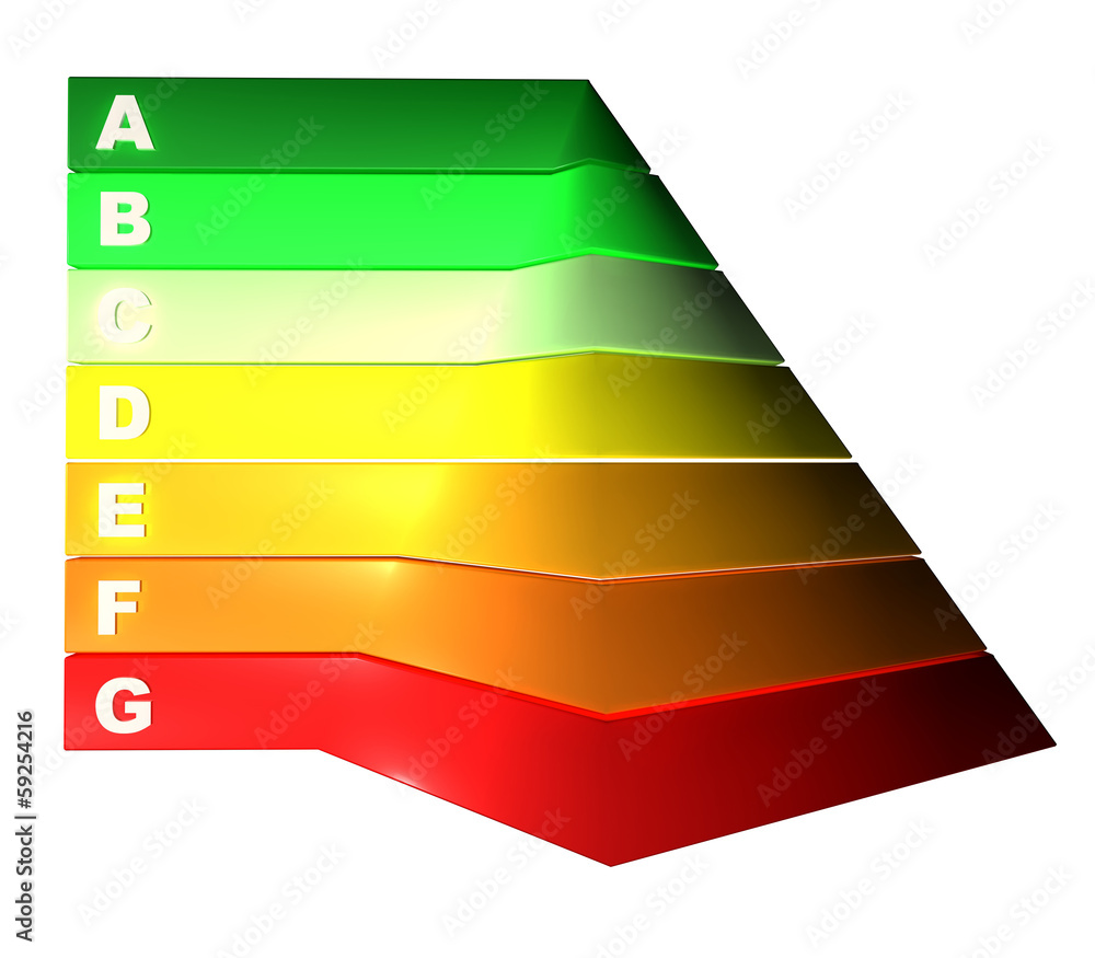 Illustrazione Stock Piramide energetica efficienza consumo