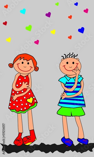Niños y corazones