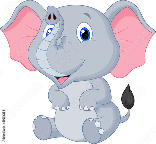Cute baby elephant cartoon
