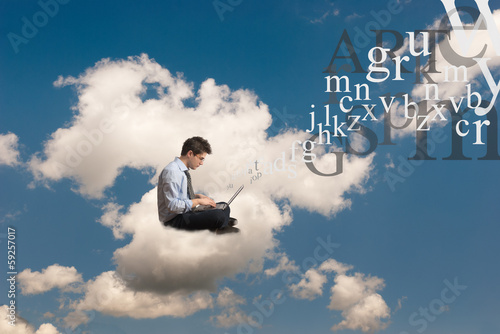 Man on the cloud photo