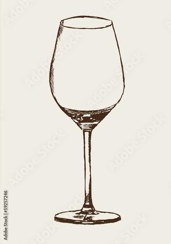 Glas Weinglas leer Zeichnung Grafik Illustration