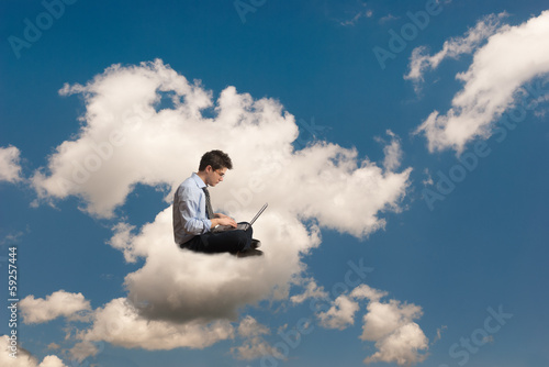 Man on the cloud photo