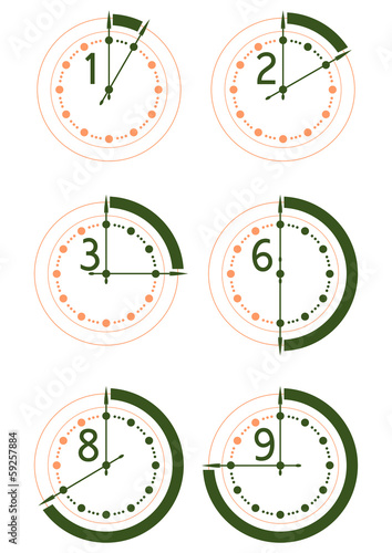 Hours icons set