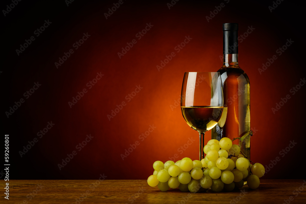 grapes and wine