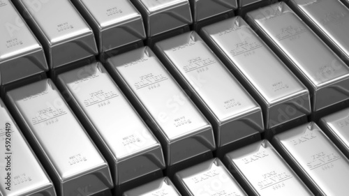 Stack of Silver Bars. Seamless Looping Animation