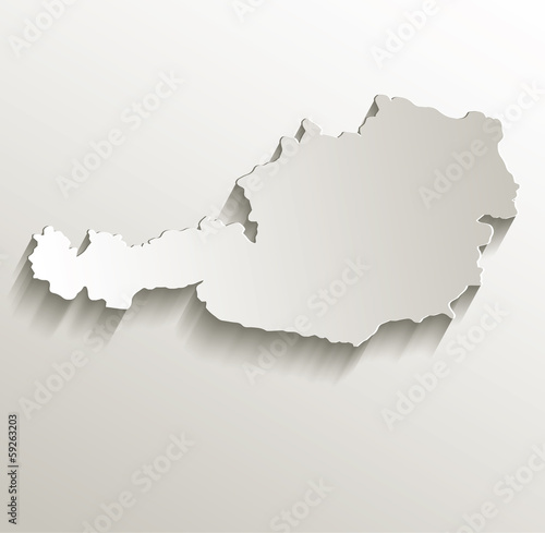 Austria map card paper 3D natural vector