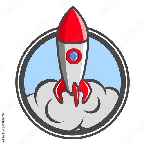 Starting up rocket emblem