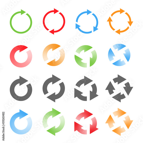 Rotating Arrows Set. Vector Illustration