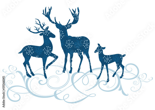 Hirsche, Rehe dekorativ