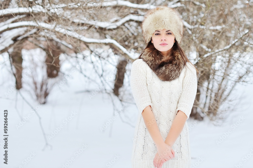 WInter woman portrait outdoor WInter woman portrait outdoor