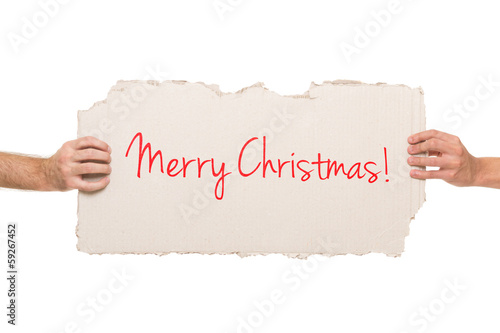 Merry Christmas cardboard message