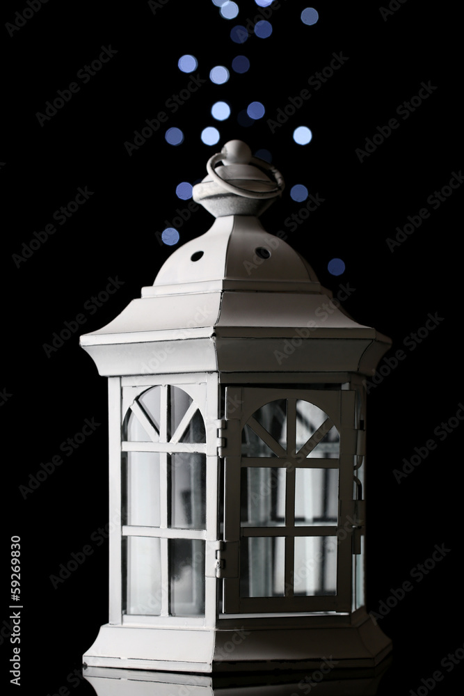 Decorative glowing lantern at night Decorative glowing lantern at night