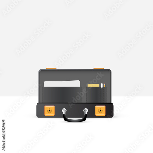Opened briefcase