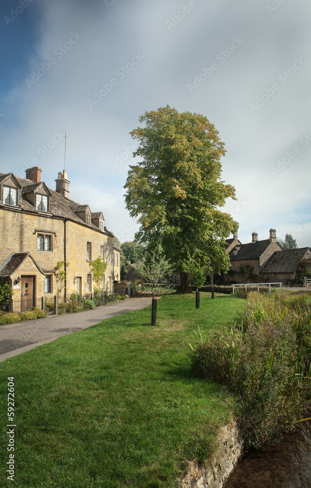 Stone houses in Lower Slaughter, Cotswolds, England