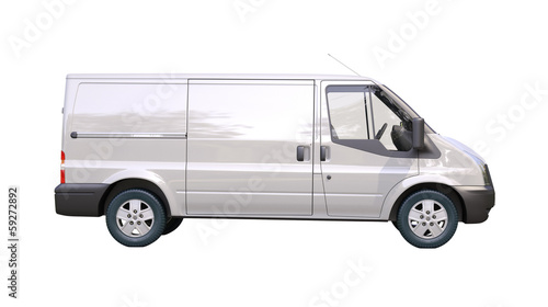 Commercial van isolated