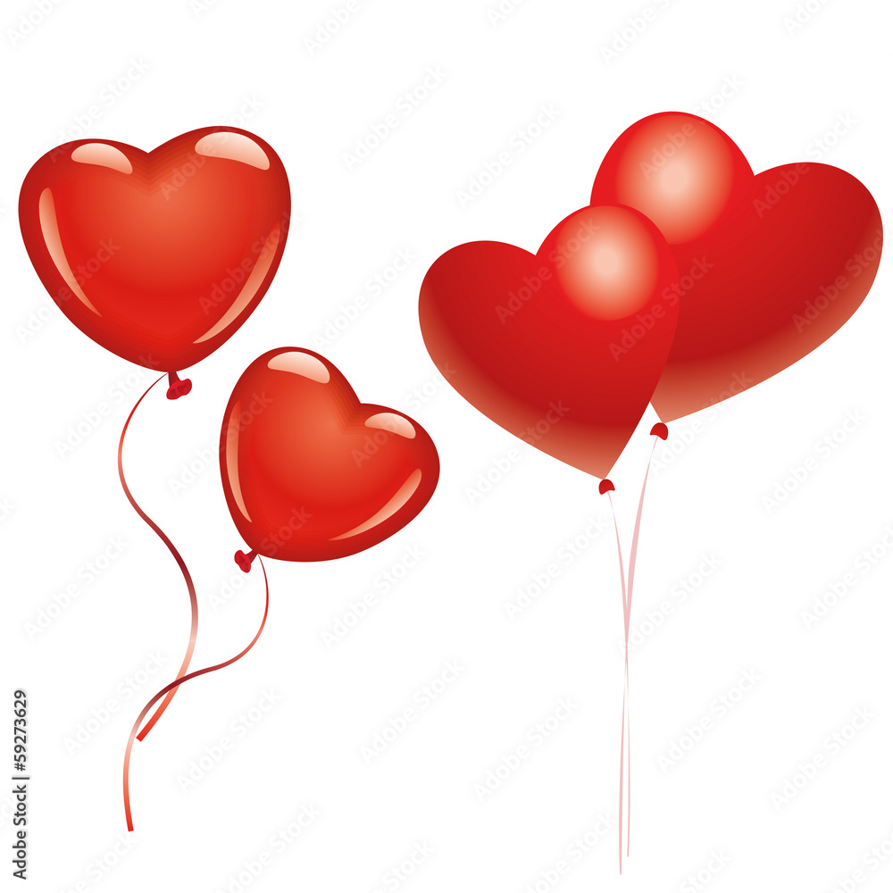 balloons and hearts