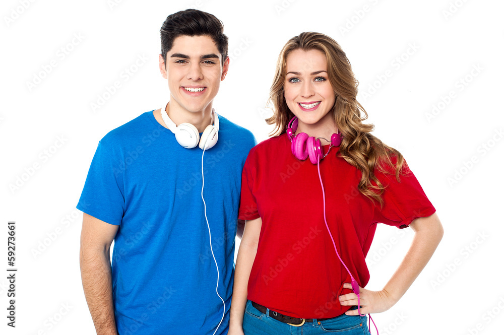 Young musical couple in love