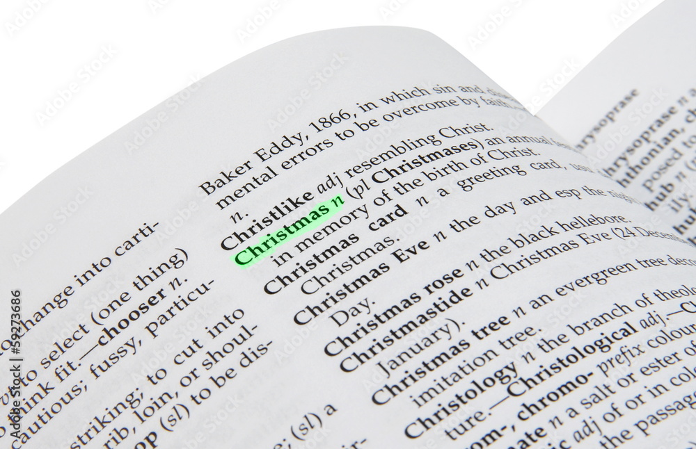 Fototapeta premium christmas in dictionary
