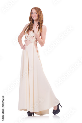 Man in white dress isolated on white