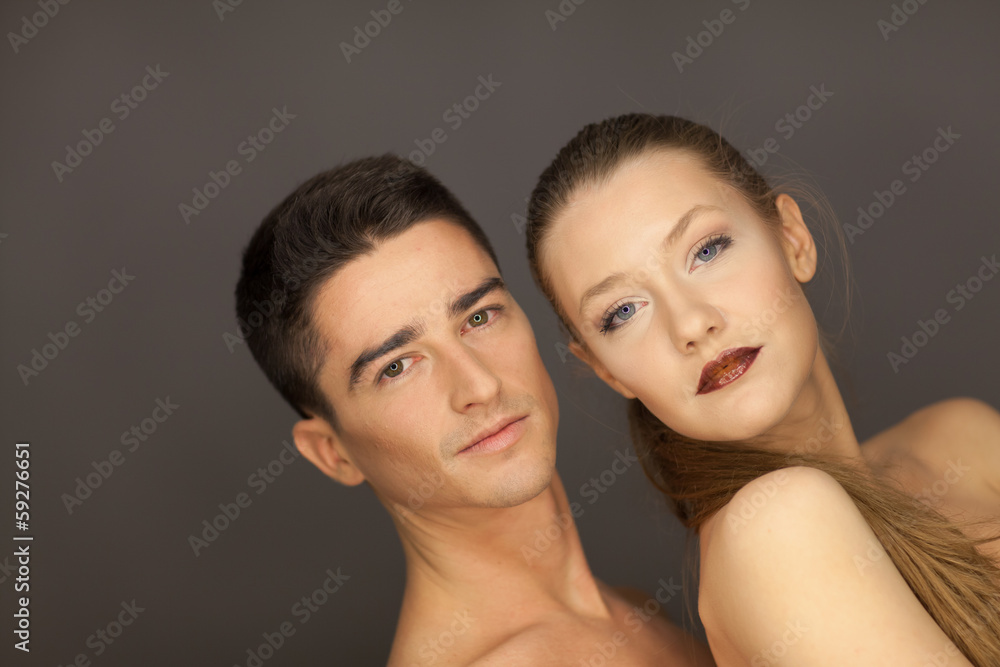 beautiful couple in studio portrait beautiful couple in studio portrait