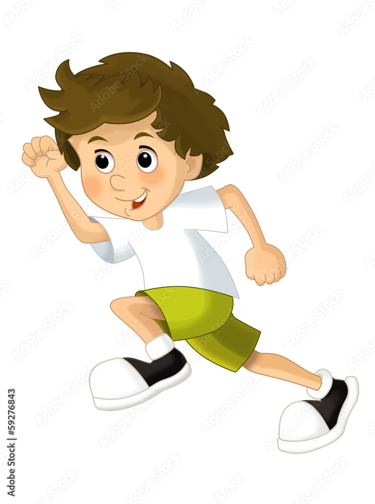 Cartoon child training - illustration for the children Cartoon child training - illustration for the children