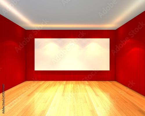 Wallpaper Mural empty room red meeting room Torontodigital.ca