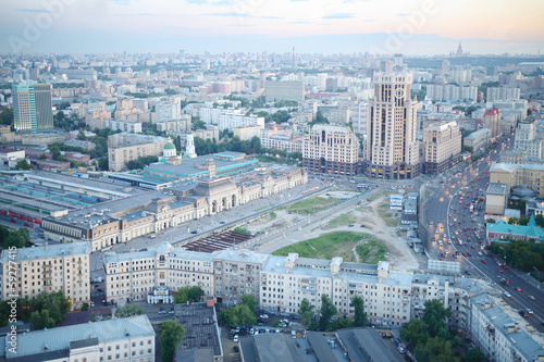 Paveletskiy railway station in Zamoskvorechye at evening photo