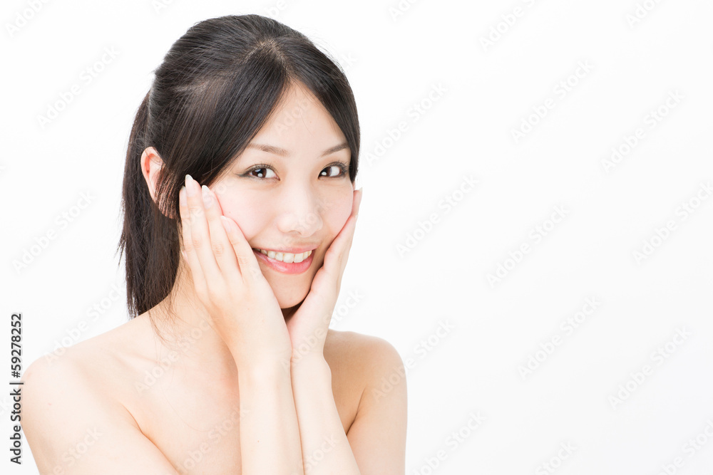 attractive asian woman beauty image on white background attractive asian woman beauty image on white background