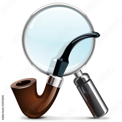 Vector Tobacco Pipe and Loupe