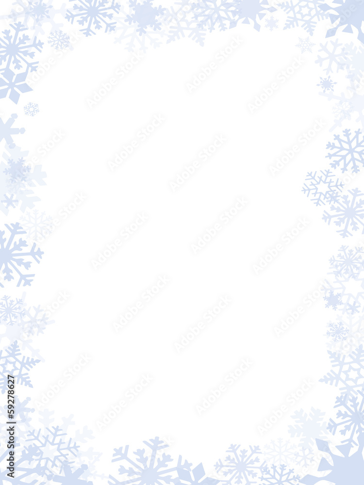 Blueish Christmas card frame and background