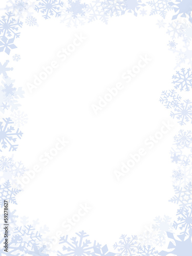 Blueish Christmas card frame and background