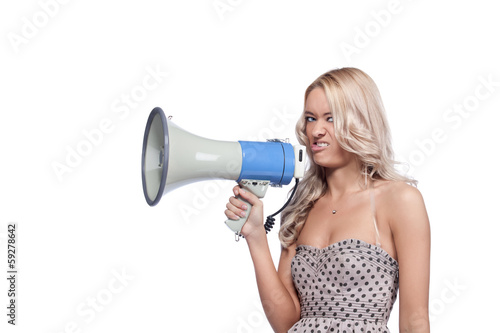 Woman with megaphone