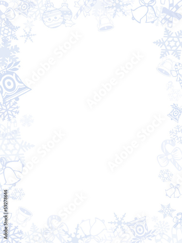 Blueish Christmas card frame and background