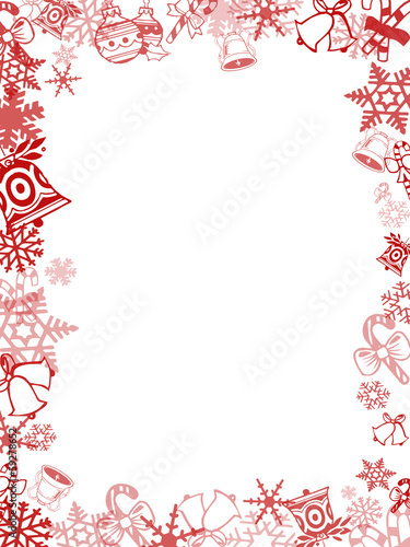 Red Christmas card frame and background