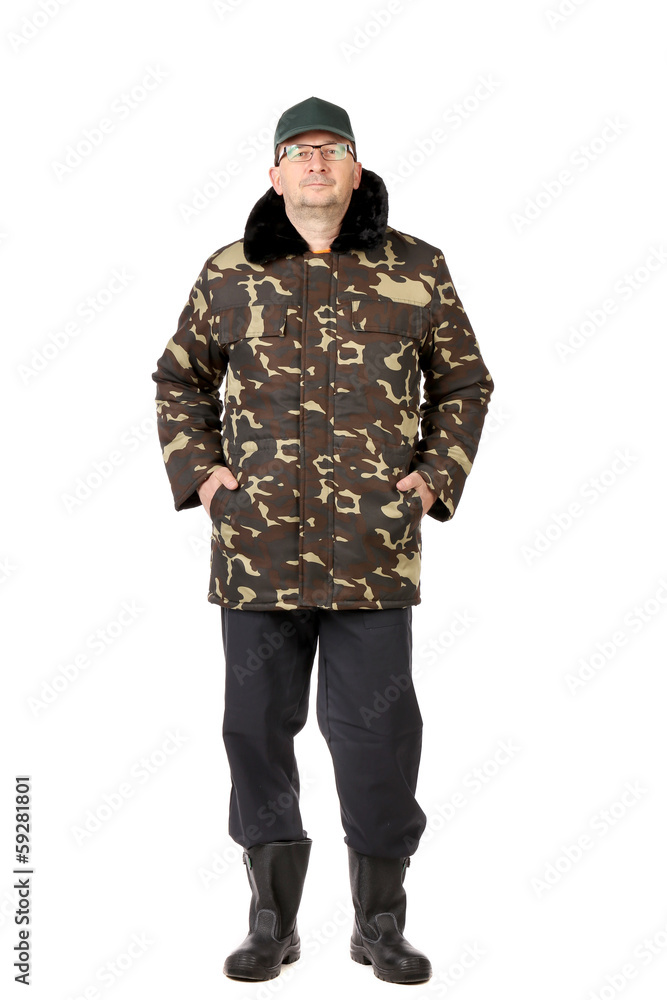 Man in military vest. Man in military vest.