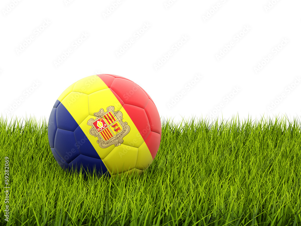 Football with flag of andorra