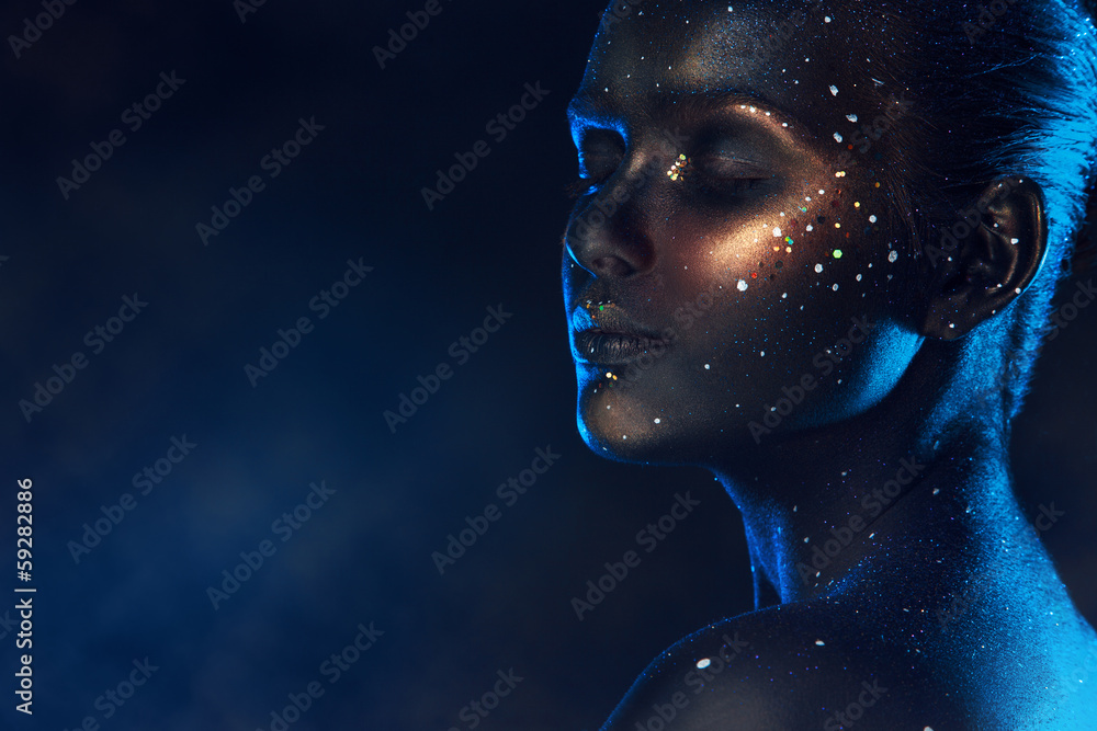 Dark face art on beautiful adult female Dark face art on beautiful adult female
