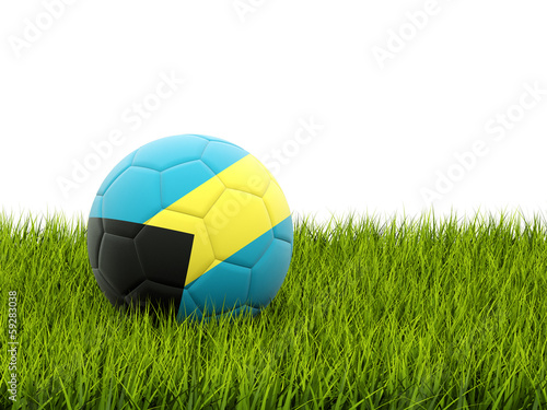 Football with flag of bahamas