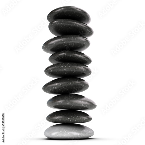 Canvas Print Nine Pebbles Stacked, Stones Artwork