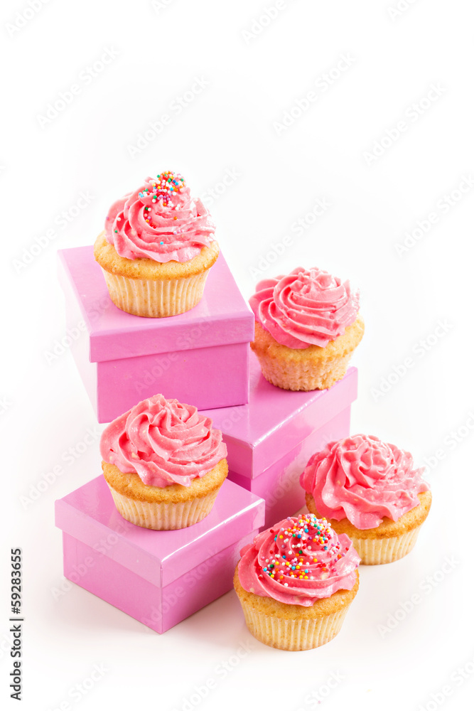 Cupcakes with frosting and sprinkles Cupcakes with frosting and sprinkles