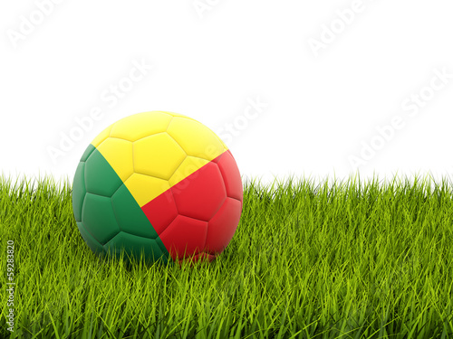 Football with flag of benin