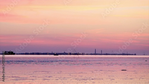 Sunset in Ria Formosa conservation park