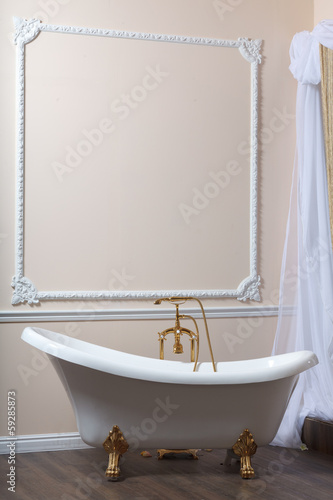 Claw-foot tub in a luxurious bathroom