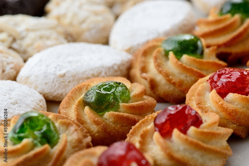 Pasticceria secca su piatto Pasticceria secca su piatto