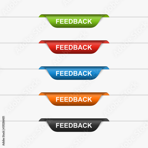 Feedback colorful labels, stickers. Vector illustration