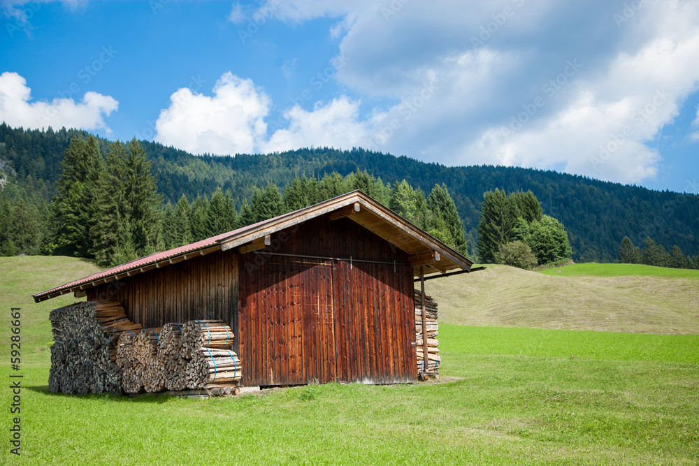 A hut in the alps A hut in the alps