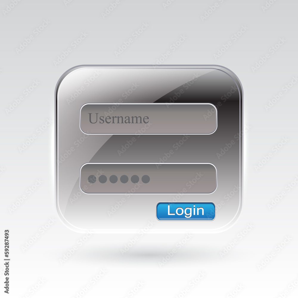 Template login form. Vector Template login form. Vector