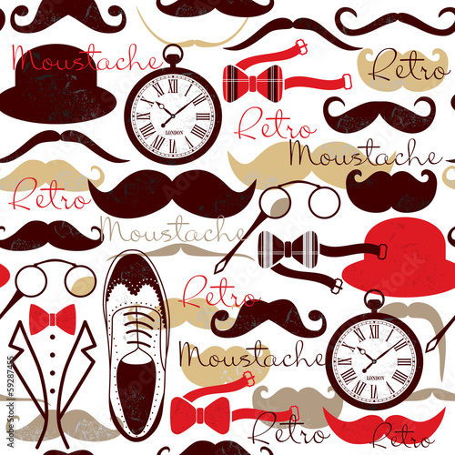 Retro vintage seamless pattern.