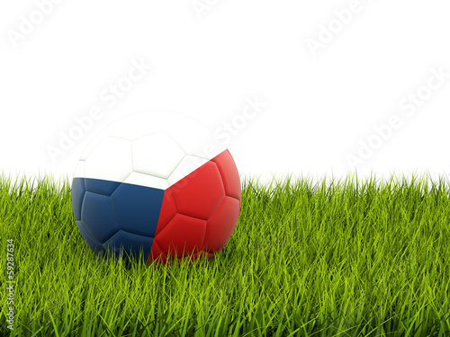 Football with flag of czech republic
